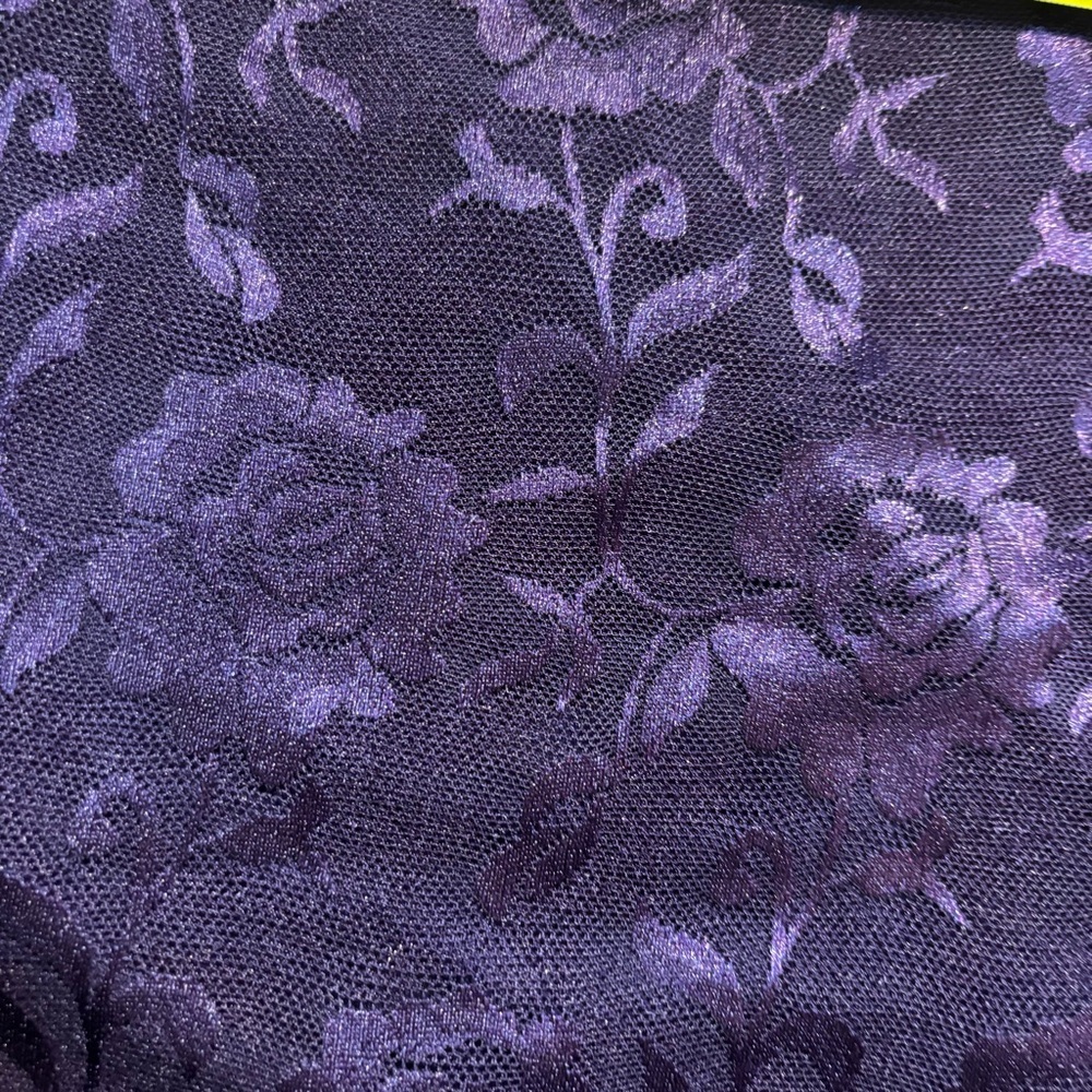 NEW Connected Apparel Dress Size 12 Midi Deep Purple Floral Lace Asymmetrical - Picture 10 of 16